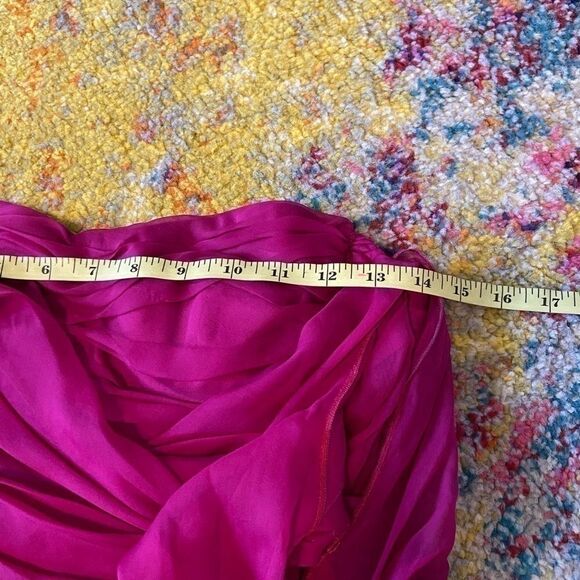 Dolce & Gabbana magenta silk chiffon bustier gathered fit & flare dress size 40 - Picture 6 of 16